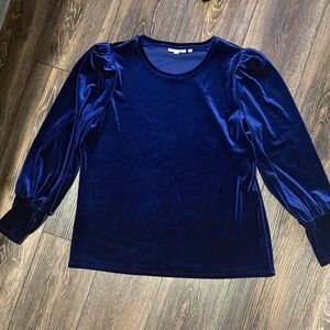 Chico's Deep Blue Velvet Blouse